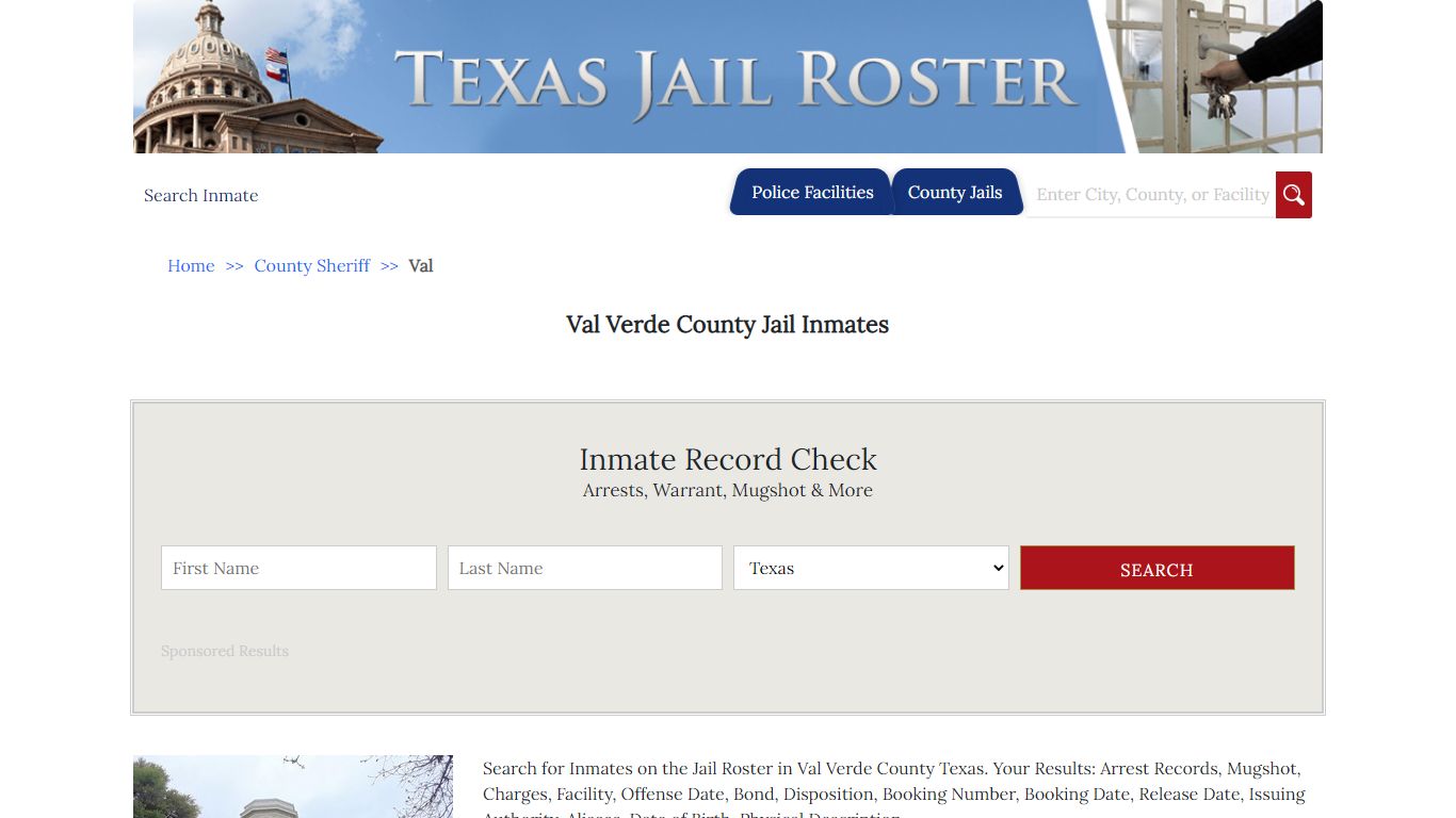 Val Verde County Jail Inmates - Jail Roster Search