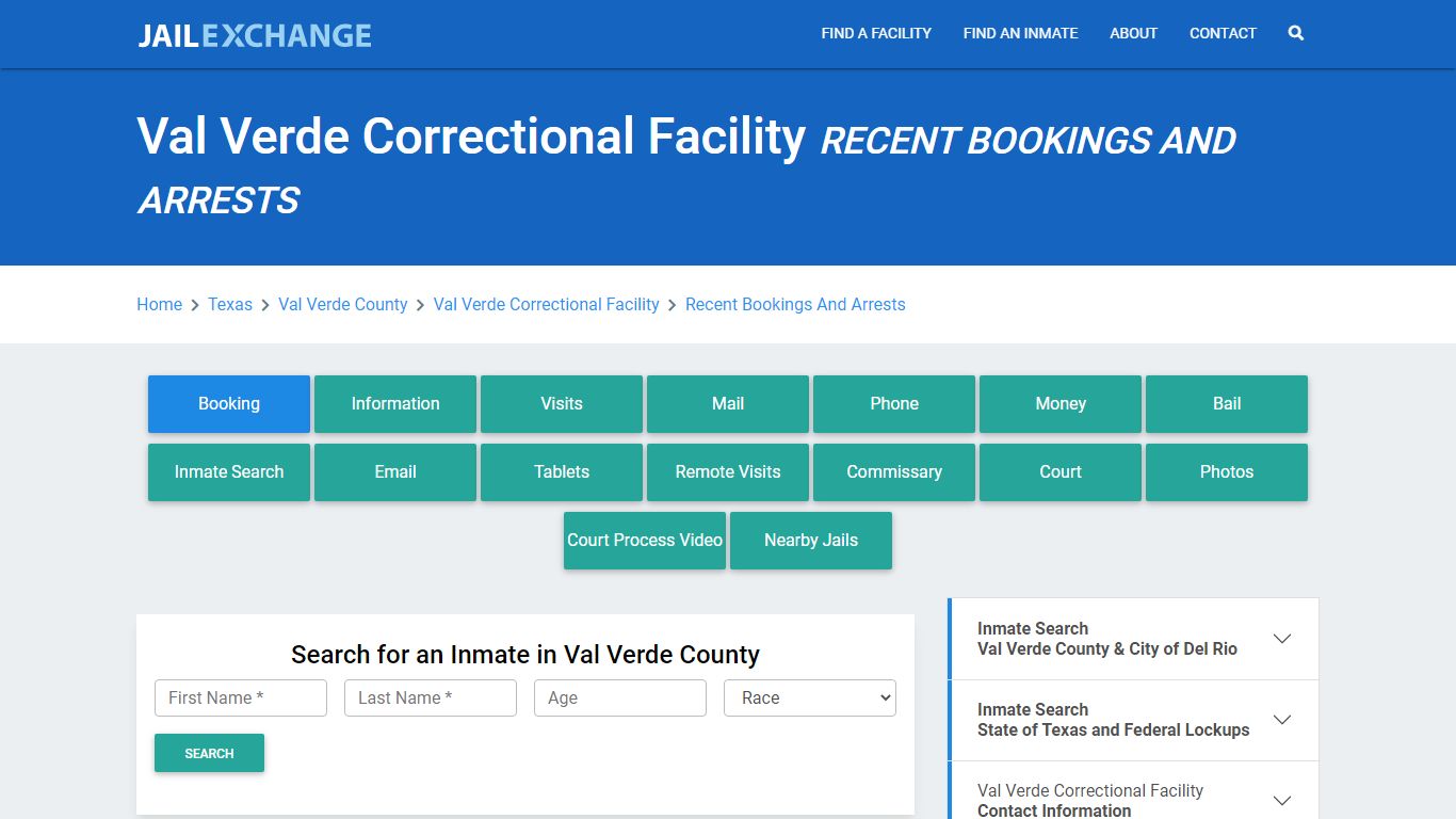 Val Verde Correctional Facility Recent Bookings And Arrests - Jail Exchange